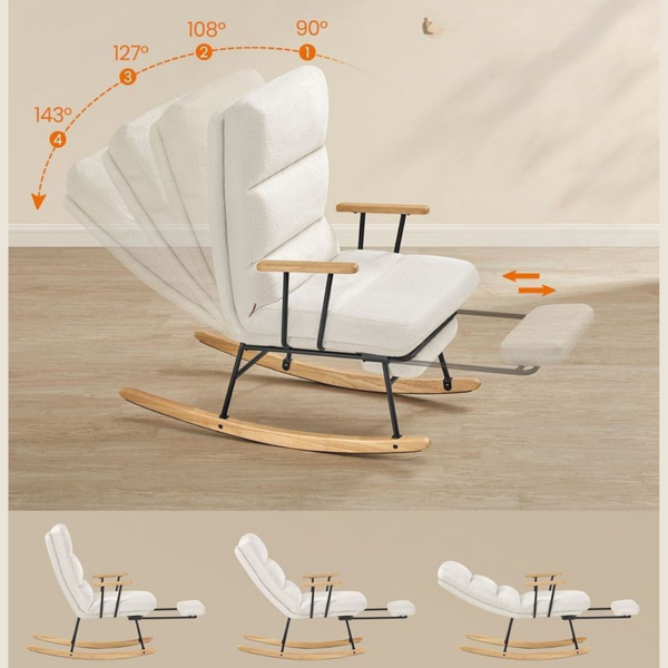 Cremefarbener Schaukelsessel