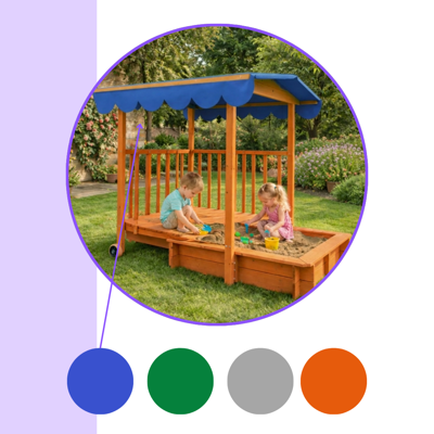 Sandkasten mit Veranda