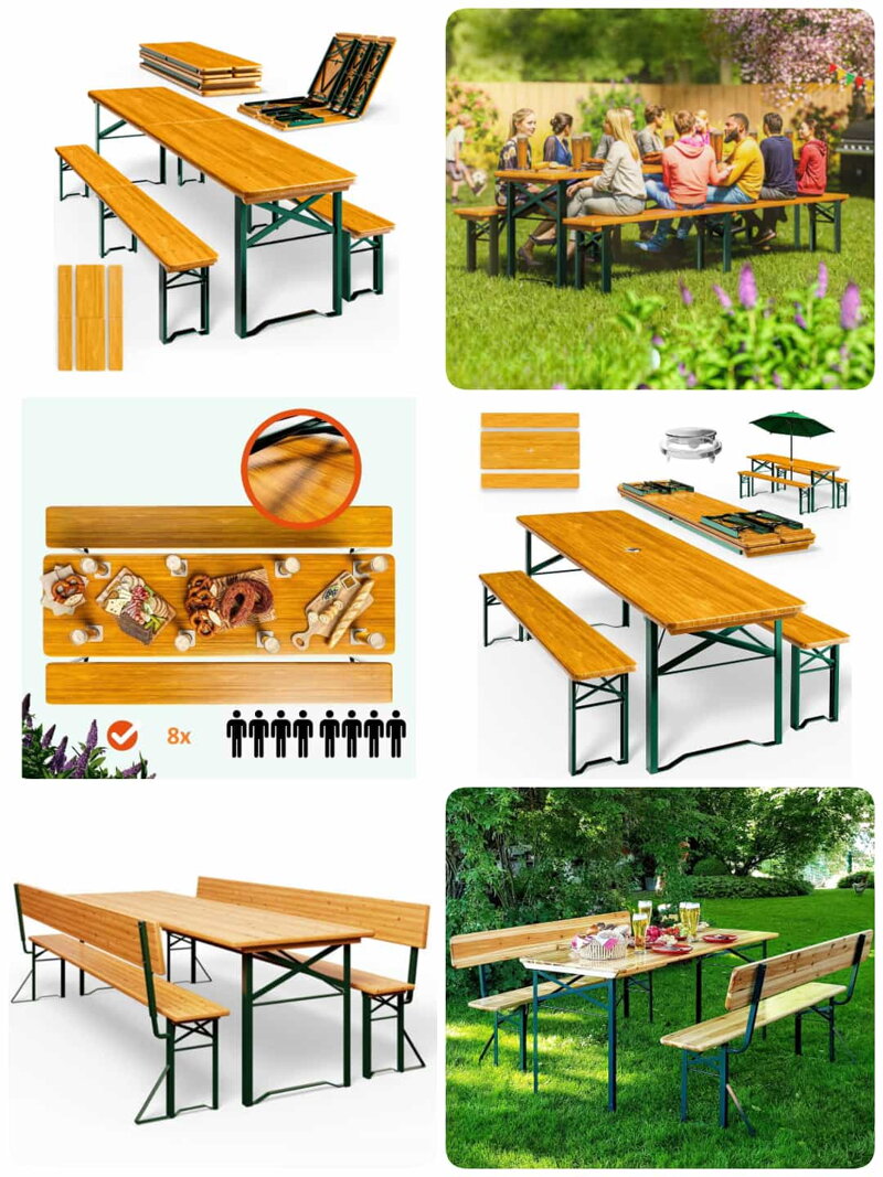 Holz-Sitzgruppe für den Garten Holz-Sitzgruppe für den Garten