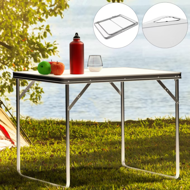 Campingtisch OMAR klappbar, 80x60x70cm, weiß/grau