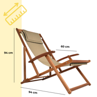 Gartenliege SIENA, 60x94 cm, beige