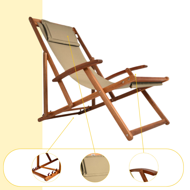 Gartenliege SIENA, 60x94 cm, beige