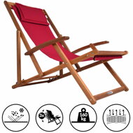 Gartenliege SIENA, 65x87x102cm, rot
