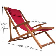 Gartenliege SIENA, 65x87x102cm, rot