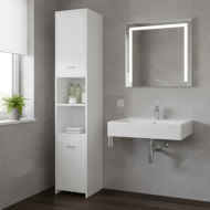 Badezimmerhochschrank SILKE, 180x30x30cm, weiß