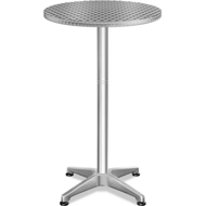 Höhenverstellbarer Aluminium Stehtisch NERO Ø60cm, silber