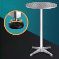 Höhenverstellbarer Aluminium Stehtisch NERO Ø60cm, silber