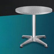 Höhenverstellbarer Aluminium Stehtisch NERO Ø60cm, silber