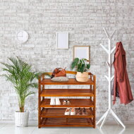 Schuhregal RUSTIC, 5 Regalböden, 75x26x82 cm, naturbraun