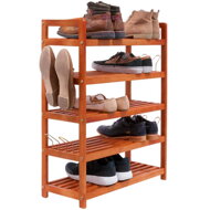 Schuhregal RUSTIC, 5 Regalböden, 75x26x82 cm, naturbraun