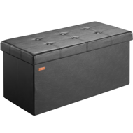 Sitzbank mit Stauraum KYLE, 80x40x40cm, schwarz