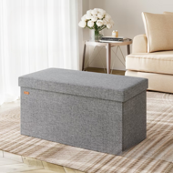 Hocker mit Stauraum EDMUND 80x40x40 cm, hellgrau