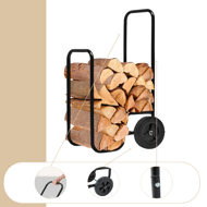 Holztransportwagen AUREL, 56x45x105 cm, schwarz