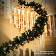 Weihnachtsgirlande ANDREA mit Beleuchtung, 5 m, grün