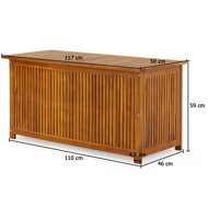 Holz-Aufbewahrungsbox ACACIA mit Rollen, 117x50x59 cm, naturbraun
