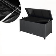 Polyrattan-Aufbewahrungsbox RICCO, 122x56x61 cm, schwarz