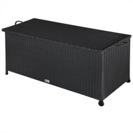 Polyrattan-Aufbewahrungsbox RICCO, 122x56x61 cm, schwarz