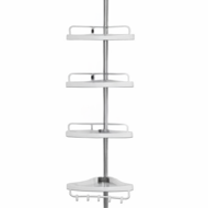 Teleskopregal für Dusche DELMO, 92-306 cm, weiß