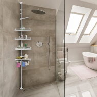 Teleskopregal für Dusche DELMO, 92-306 cm, weiß