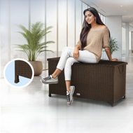 Polyrattan-Aufbewahrungsbox RICCO, 122x56x61 cm, braun