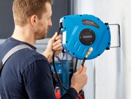 Schlauchtrommel mit Druckluftschlauch AIR, 10 m, blau