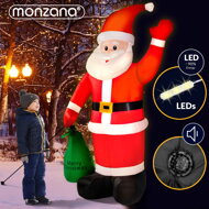 Aufblasbarer Weihnachtsmann beleuchtet, rot