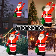 Aufblasbarer Weihnachtsmann beleuchtet, rot