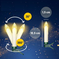 Kerzen für Weihnachtsbaum CANDLE, 20 Stück, 10,5 cm, warmweiß