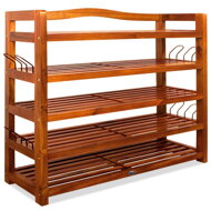 Schuhregal RUSTIC, 5 Regalböden, 85x26x82 cm, naturbraun