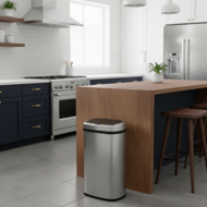 Sensor-Mülleimer DEUS, 58 Liter, silbern