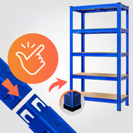 Hochlastregal HEAVY, max. 875 kg, 90x40x180 cm, blau