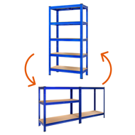 Hochlastregal HEAVY, max. 875 kg, 90x40x180 cm, blau