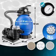 Sandfilteranlage für Pool AQUA 9 600 l/h, blau