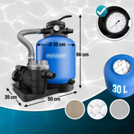 Sandfilteranlage für Pool AQUA 9 960 l/h, blau