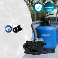 Sandfilteranlage für Pool mit Vorfilter AQUA 13 200 l/h, blau
