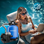 Sandfilteranlage für Pool mit Vorfilter AQUA 13 200 l/h, blau