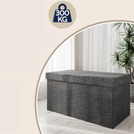 Hocker mit Stauraum und klappbarem Deckel EDMUND, 80x40x40cm, dunkelgrau