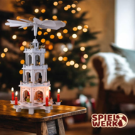 Weihnachtspyramide MERRY, 60x20x20cm, weiß