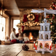 Weihnachtspyramide MERRY, 60x20x20cm, weiß