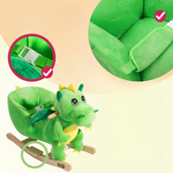 Schaukeltier DINO mit Sicherheitsgurt, grün