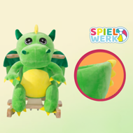 Schaukeltier DINO mit Sicherheitsgurt, grün
