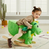 Schaukeltier DINO mit Sicherheitsgurt, grün