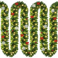 Weihnachtsgirlande ANDREA mit Beleuchtung, dekoriert, 10m, grün