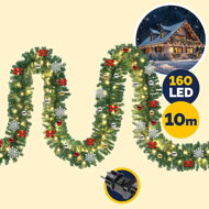 Weihnachtsgirlande ANDREA mit Beleuchtung, dekoriert, grün