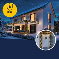 Weihnachtsgirlande ANDREA mit Beleuchtung, dekoriert, grün