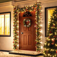 Weihnachtsgirlande ANDREA mit Beleuchtung, dekoriert, grün