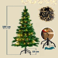 Künstlicher Weihnachtsbaum RUDOLPH mit Lichtern, 150 cm, grün