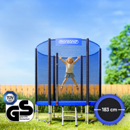 Trampolin mit Sicherheitsnetz JUMP, Ø183 cm, schwarz/blau
