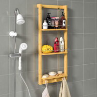 Hängeregal für das Badezimmer BAMBOO, 28,5x10x70cm, 3 Regalböden, braun