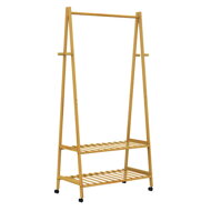 Bambus-Kleiderständer KELLY auf Rollen, 69,5x43x152 cm, braun